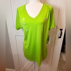 Under Armour Women's Bright Green V-Neck Tee